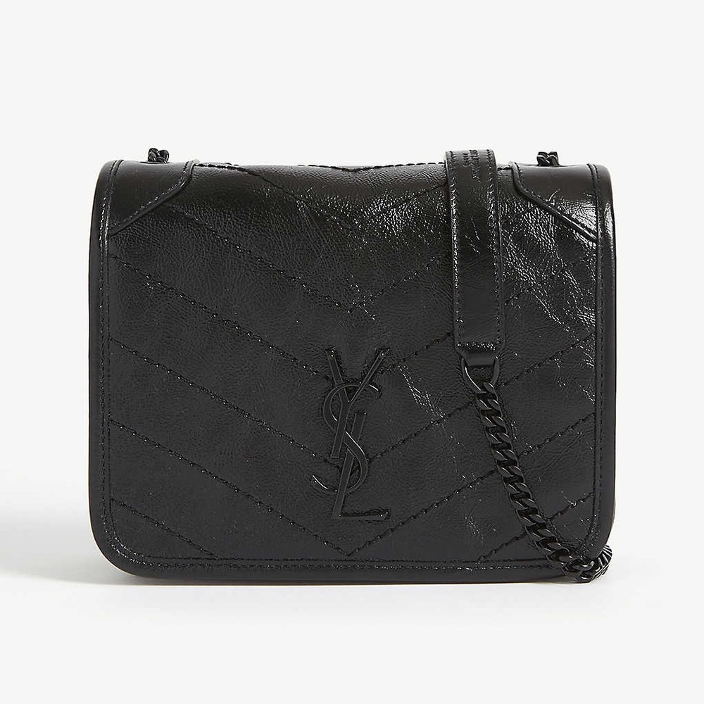 Saint Laurent Niki mini textured chain wallet bag